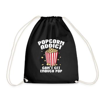 Movie Night Popcorn Can't Get Enough Pop Cinema Sn - Turnbeutel - Schwarz - Vorne