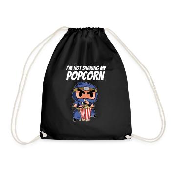 Funny I'm Not Sharing My Popcorn Ninja Movie Nigh - Drawstring Bag - black - Front