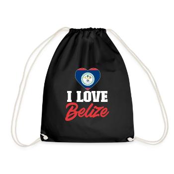 Belize Flag Belizean - Drawstring Bag - black - Front