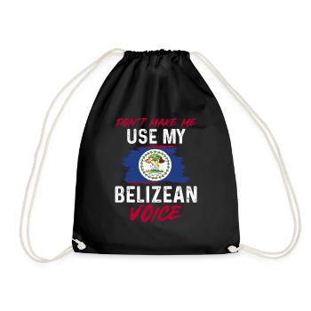 Belize Flagge Belizer - Turnbeutel - Schwarz - Vorne