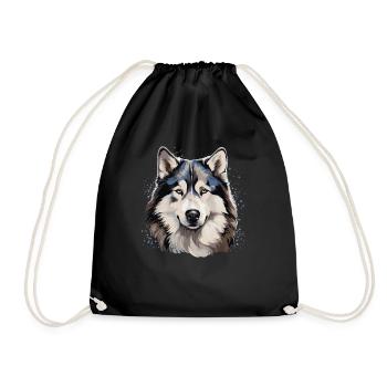 Hund Alaskan Malamute - Turnbeutel - Schwarz - Vorne