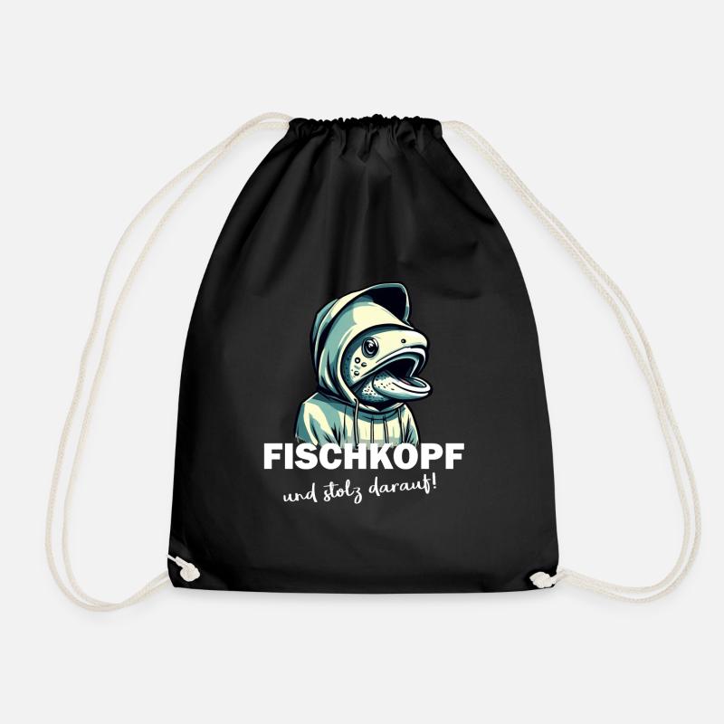Fischkopf und stolz darauf - Turnbeutel - Schwarz