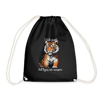 Je déteste les gens, mais les tigres sont géniaux - Sac de sport léger - noir - Devant