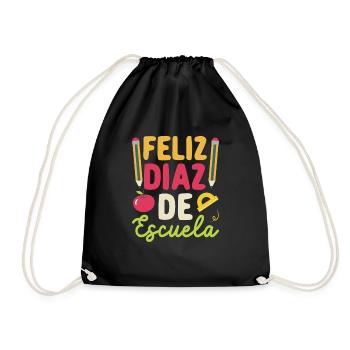 Feliz 100 Dias De Escuela Spanisch Happy 100th Day - Turnbeutel - Schwarz - Vorne
