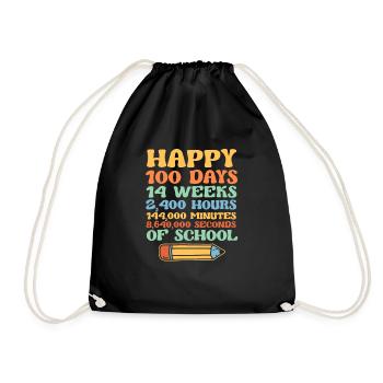 Joyeuses 100 jours de bibliothèque étudiante pour enseignants - Sac de sport léger - noir - Devant