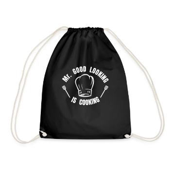 Mr. good looking is cooking - Koch kochen Küche - Drawstring Bag - black - Front
