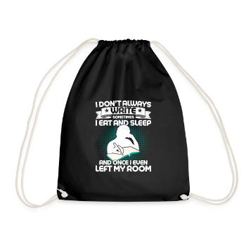 I Don't Always Write Sometimes I Eat Writer Autho - Turnbeutel - Schwarz - Vorne