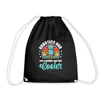 Vintage Droid Builder Robotics Dad Father Retro - Drawstring Bag - black - Front