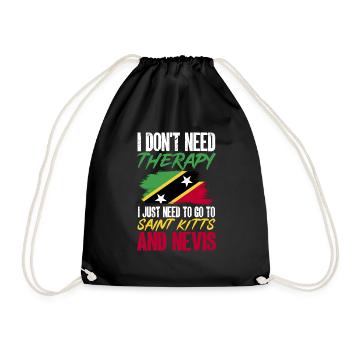 Flag of Saint Kitts and Nevis - Drawstring Bag - black - Front