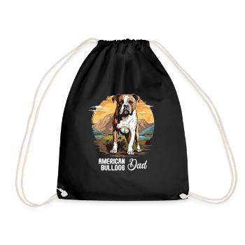 Dog American Bulldog - Drawstring Bag - black - Front