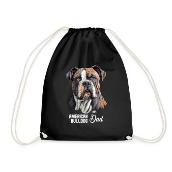 Dog American Bulldog - Drawstring Bag - black - Front