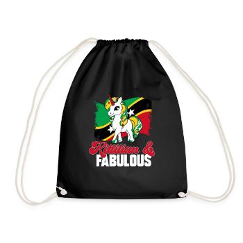 St. Kitts und Nevis Flagge - Turnbeutel - Schwarz - Vorne