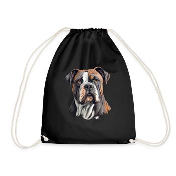 Dog American Bulldog - Drawstring Bag - black - Front