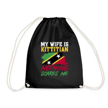 St. Kitts und Nevis Flagge - Turnbeutel - Schwarz - Vorne