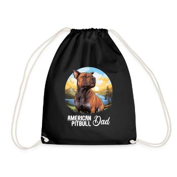Chien Pitbull américain - Sac de sport léger - noir - Devant