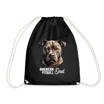 Chien Pitbull américain - Sac de sport léger - noir - Devant