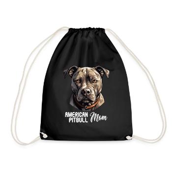 Chien Pitbull américain - Sac de sport léger - noir - Devant