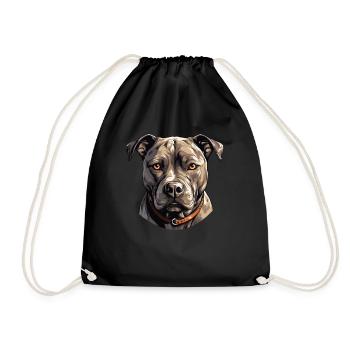 Chien Pitbull américain - Sac de sport léger - noir - Devant