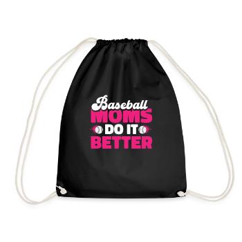 Baseball Mutter Baseball Mama - Turnbeutel - Schwarz - Vorne