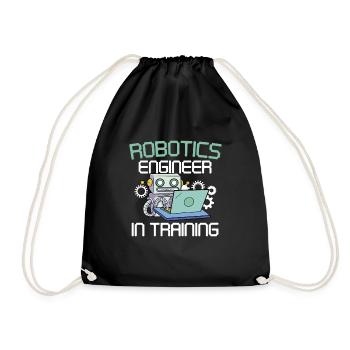 Build Robot Droid Builder Robotics Engineer In Tra - Drawstring Bag - black - Front