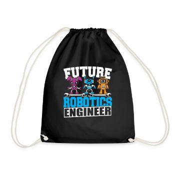 Future Robotics Engineer School Droid Builder Buil - Drawstring Bag - black - Front