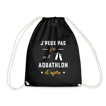 je peux pas j'ai aquathlon apéro humour - Sac de sport léger - noir - Devant
