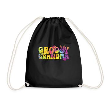 Groovy Mutter Passende Familie Am 1. Geburtstag - Turnbeutel - Schwarz - Vorne