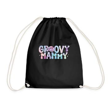 Groovy Mutter Passende Familie Am 1. Geburtstag - Turnbeutel - Schwarz - Vorne