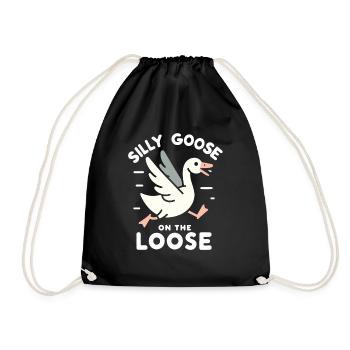 Silly Goose at the Loose Meme - Drawstring Bag - black - Front