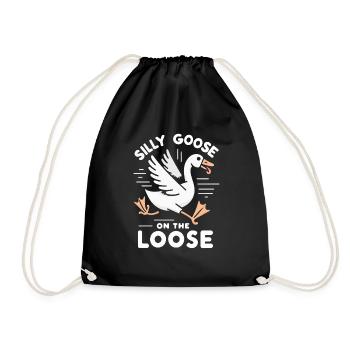 Silly Goose at the Loose Meme - Drawstring Bag - black - Front
