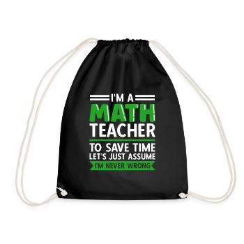 math teacher saying mathematician - Drawstring Bag - black - Front