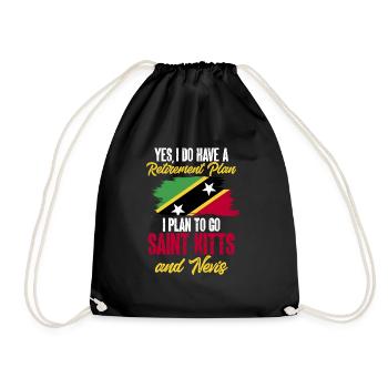 Flag of Saint Kitts and Nevis - Drawstring Bag - black - Front