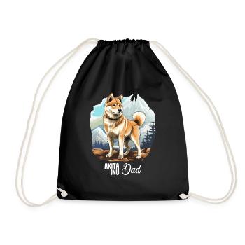 Dog Akita Inu - Drawstring Bag - black - Front