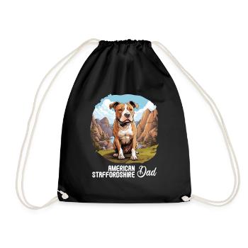 Dog American Staffordshire - Drawstring Bag - black - Front