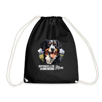 Hund Appenzeller Sennenhund - Turnbeutel - Schwarz - Vorne
