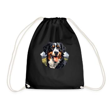 Hund Appenzeller Sennenhund - Turnbeutel - Schwarz - Vorne