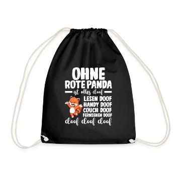 Roter Panda - Turnbeutel - Schwarz - Vorne