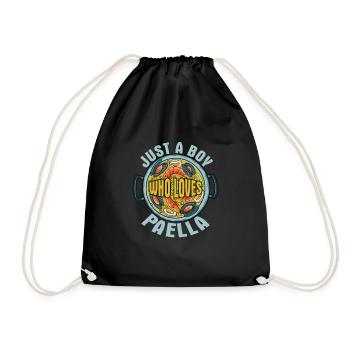 Just A Boy Who Loves Paella Food Wrap Foodie Taco - Turnbeutel - Schwarz - Vorne