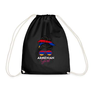 Armenian girl - Drawstring Bag - black - Front