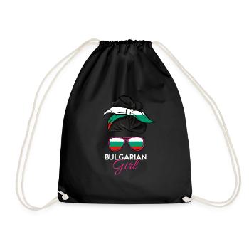 Bulgarisches Mädchen - Turnbeutel - Schwarz - Vorne