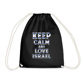 Keep Calm Israel - Turnbeutel - Schwarz - Vorne