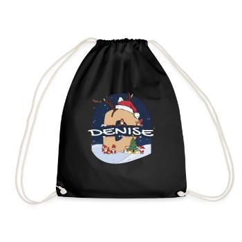 Génial Denise Name w Santa Hat dans le thème de Noël - Sac de sport léger - noir - Devant