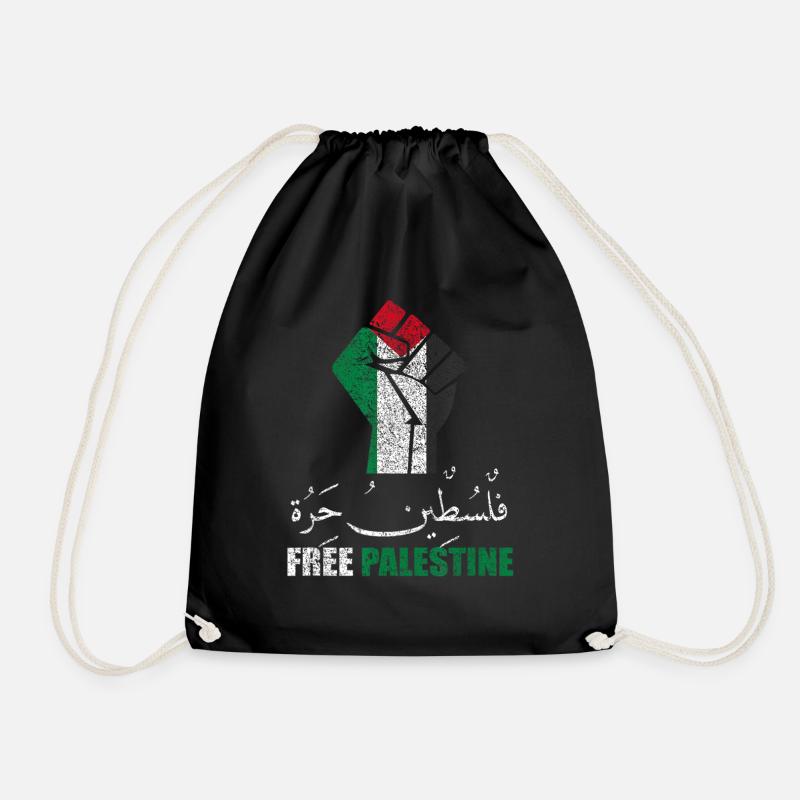 Free Palestine Faust - Turnbeutel - Schwarz