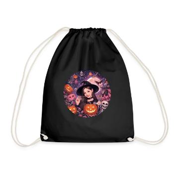 Halloween KPOP style design for spooky k-pop fans - Drawstring Bag - black - Front