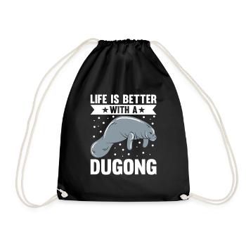 Dugong Manatees Manatee - Drawstring Bag - black - Front