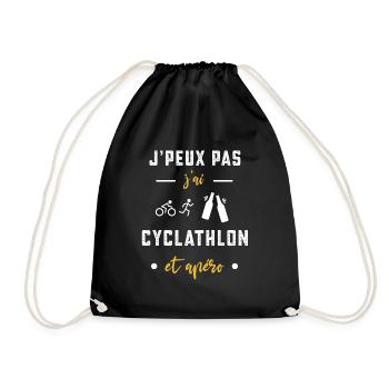 je peux pas j'ai cyclathlon apéro humour - Sac de sport léger - noir - Devant