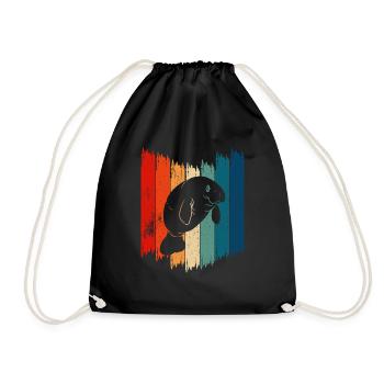 Dugong Manatees Manatee - Drawstring Bag - black - Front