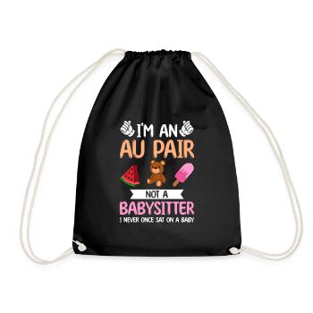 Au Pair Girl Kindergarten Nanny - Drawstring Bag - black - Front