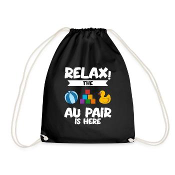 Au Pair Girl Kindergarten Nanny - Drawstring Bag - black - Front