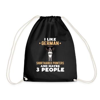 German Shorthaired Dog German Shorthaired German - Drawstring Bag - black - Front